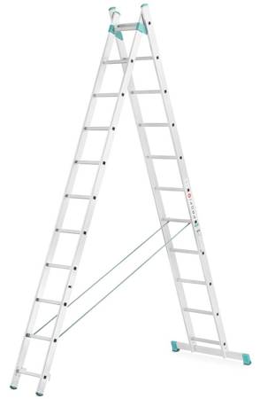 Drabina aluminiowa Aloss 2x11 na schody (wysokość robocza: 6,50m) 99674731