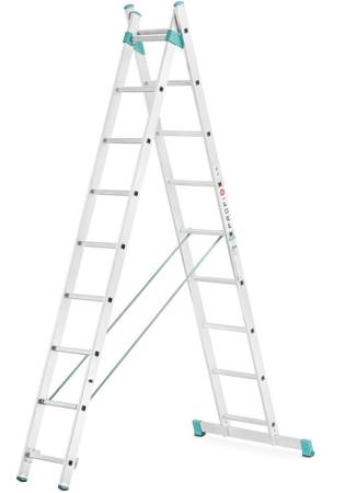 Drabina aluminiowa Aloss 2x9 na schody (wysokość robocza: 5,40m) 99674730