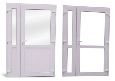 Drzwi zewnętrzne sklepowe (kolor: biały, strona: lewa, szerokość: 140 cm)