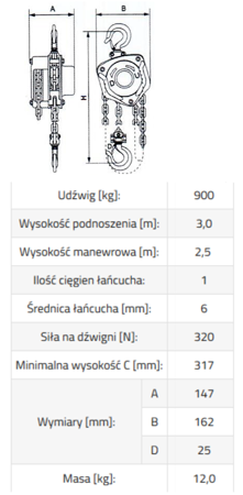 IMPROWEGLE Wyciągarka łańcuchowa ze stali nierdzewnej inox (udźwig: 900 kg, wysokość podnoszenia: 3 m) 33948574