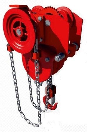 Wyciągarka łańcuchowa przejezdna - wersja przeciwwybuchowa (udźwig: 0,5 T, wysokość podnoszenia: 3m, zakres toru jeznego: 50-90 mm) 95848210